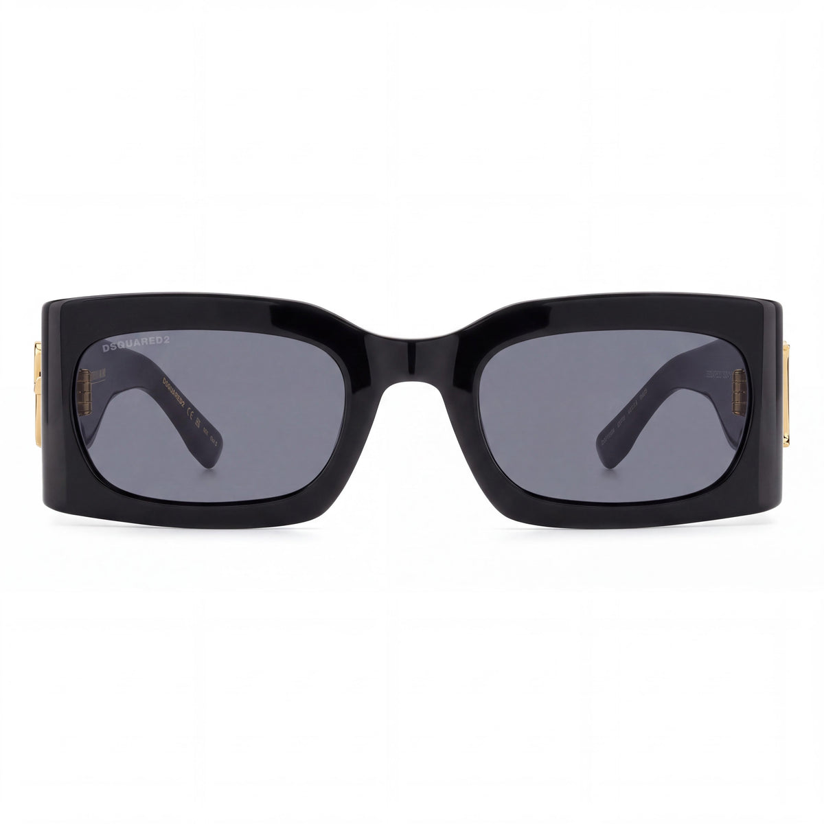Dsquared2 D2 0109/S Black/Grey Rectangle Sunglasses for Women, 52mm, Photo 2