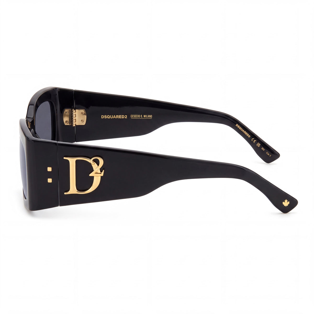 Dsquared2 D2 0109/S Black/Grey Rectangle Sunglasses for Women, 52mm, Photo 3