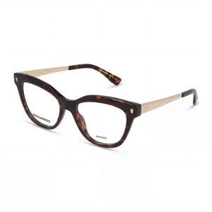 Dsquared2 Havana Cat Eye Eyeglasses for Women, Acetate frame