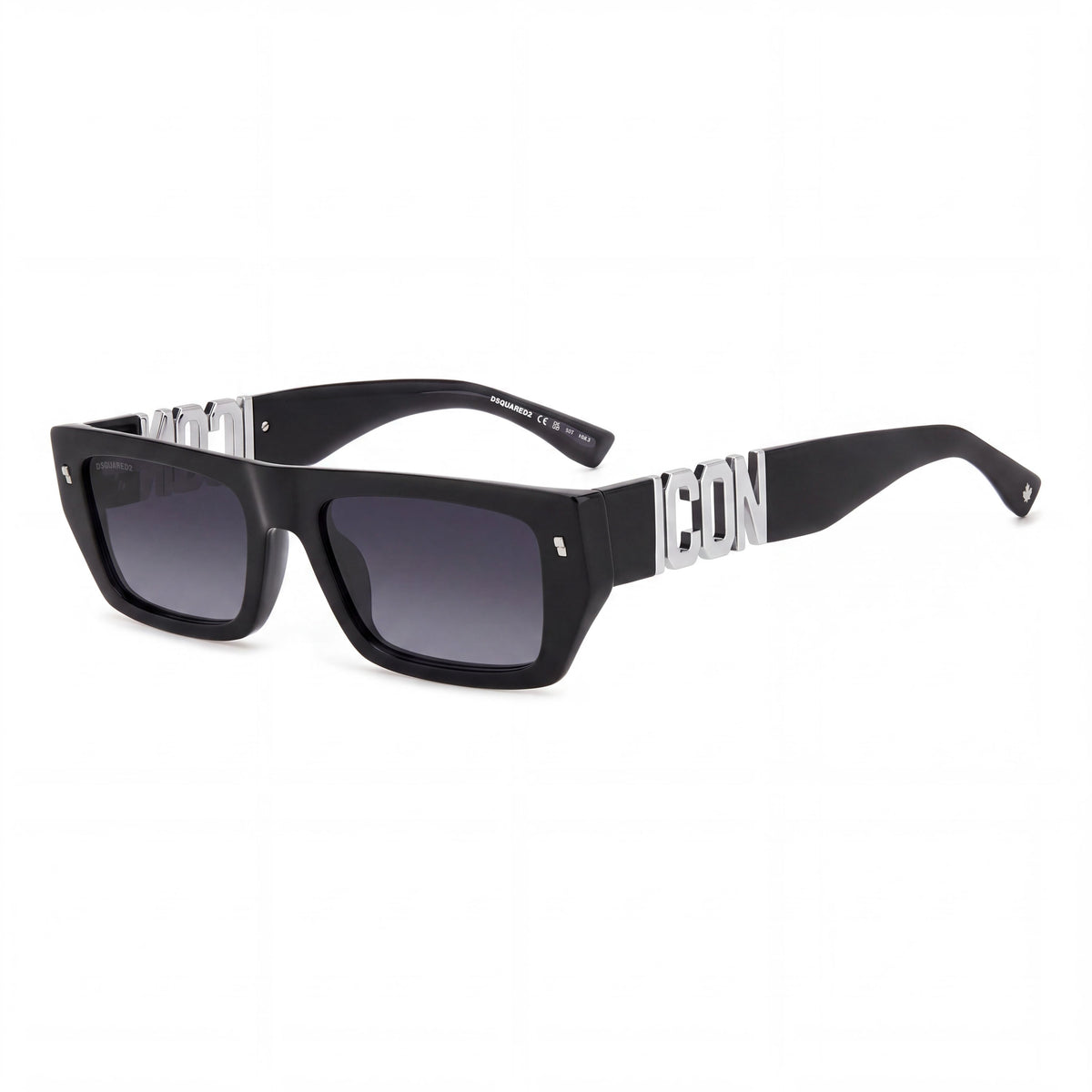 Dsquared2 ICON 0011/S Gafas de sol clásicas negras de acetato para mujer con lentes ahumadas en gris oscuro y protección UV 54mm, Photo 1