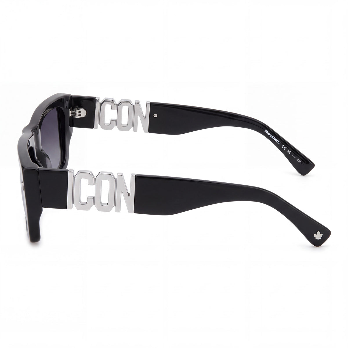 Dsquared2 ICON 0011/S Gafas de sol clásicas negras de acetato para mujer con lentes ahumadas en gris oscuro y protección UV 54mm, Photo 3