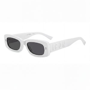 Dsquared2 ICON 0020/S White Rectangle Sunglasses for Women, White lens