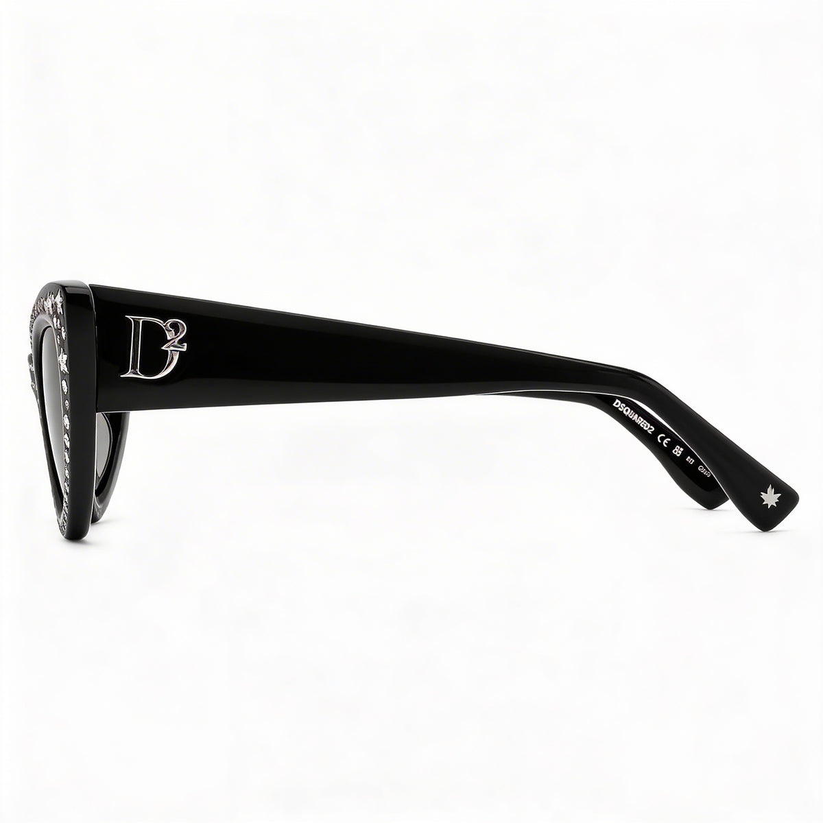 Dsquared2 Vintage Pattern Black Cat Eye Sunglasses for Women, 51mm, Photo 2