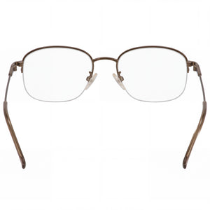 Elasta E 7033 Oval Eyeglasses Men — side view, Brown Metal temples