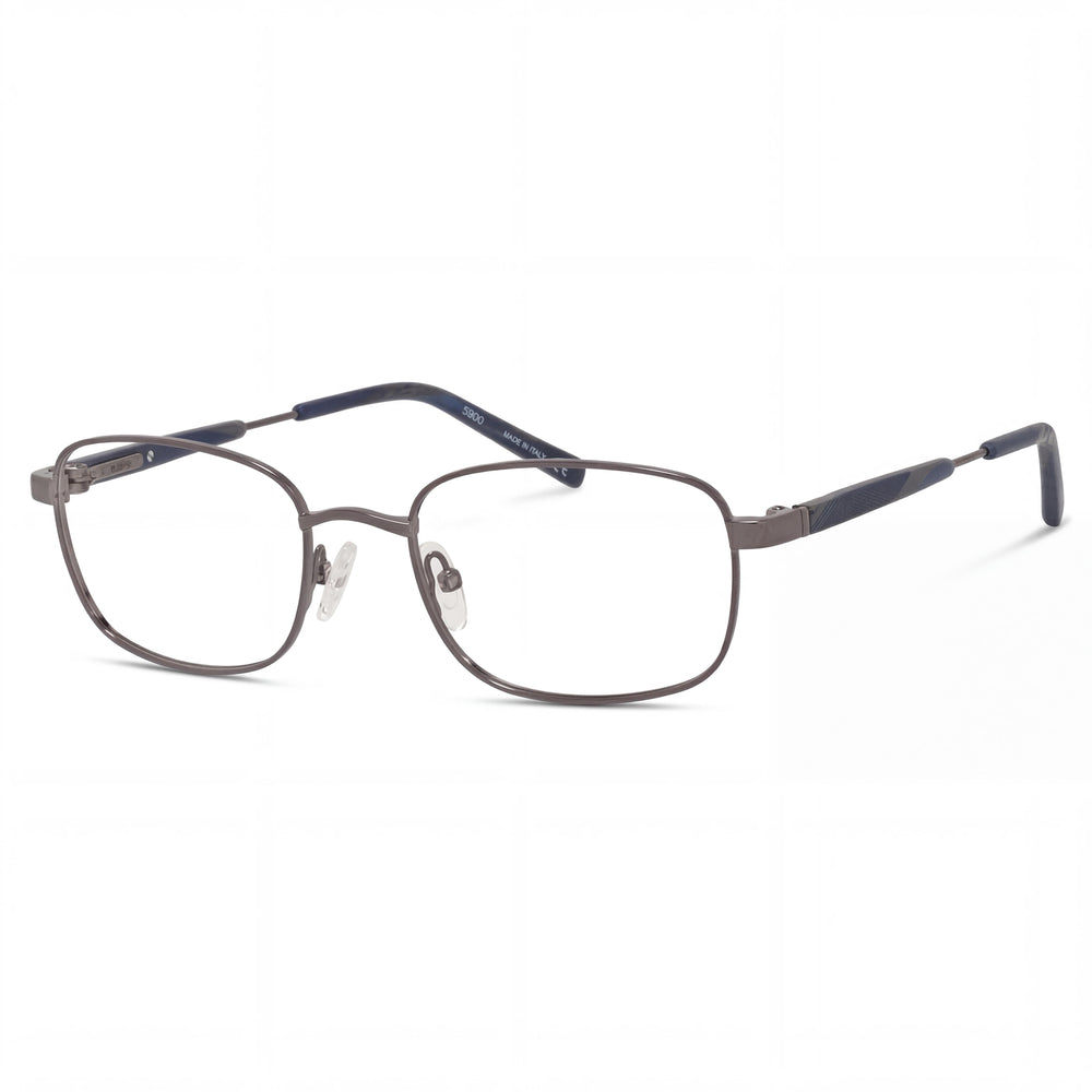Elasta E 7221 Grey Rectangle Eyeglasses for Men, Metal frame