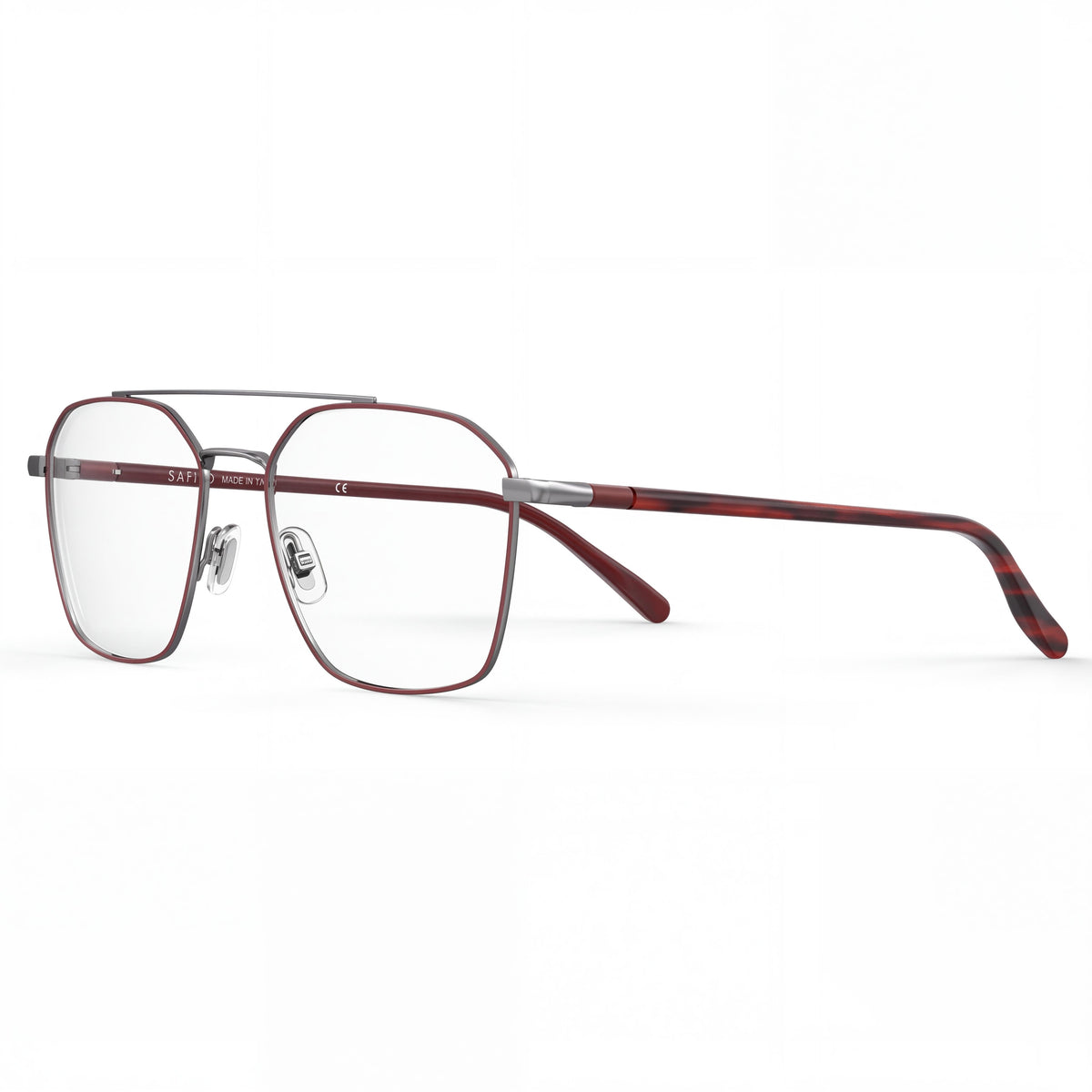 Elasta E 8001 Red Aviator Eyeglasses for Men, Metal 57mm, Photo 1