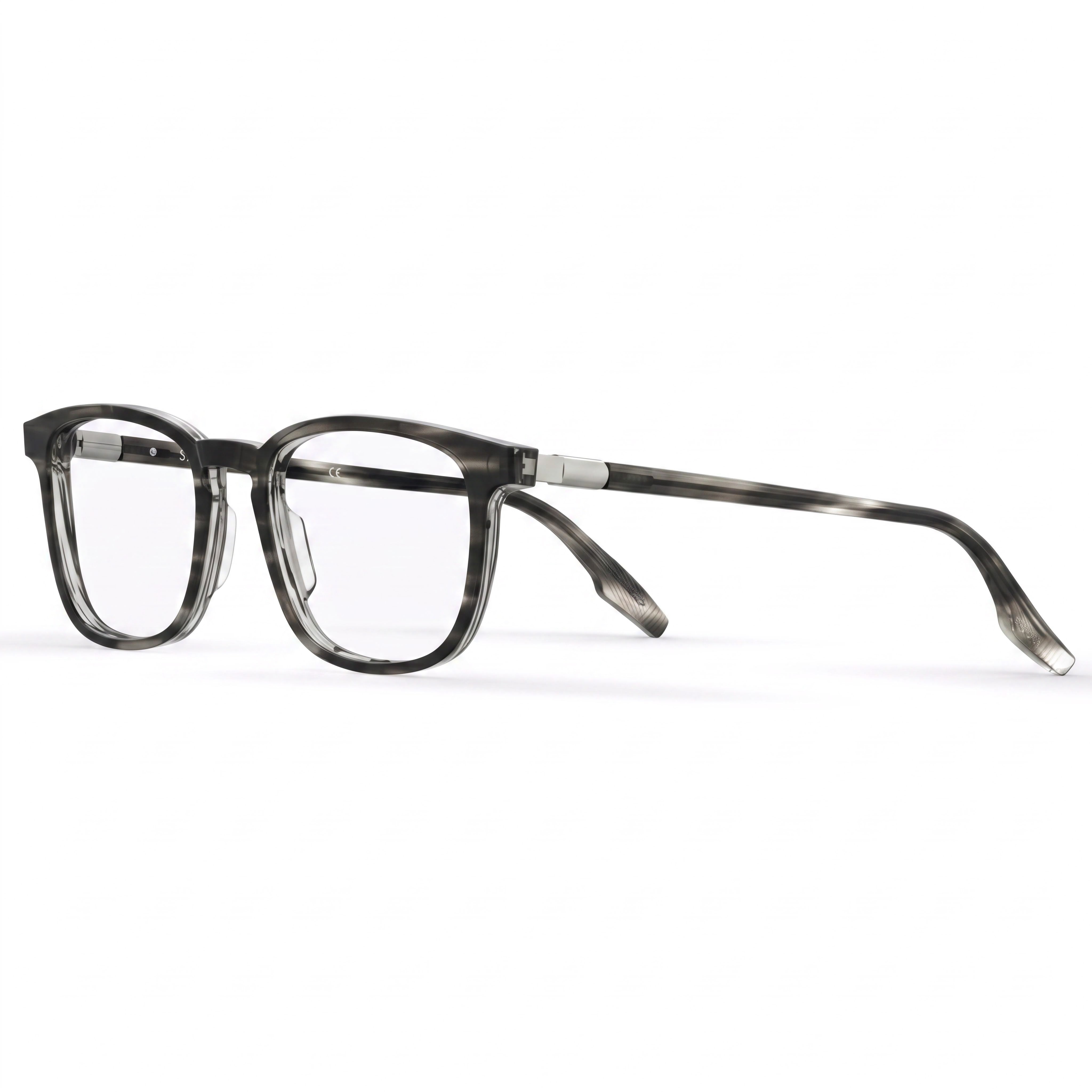 Elasta E 8002 Grey Rectangle Eyeglasses for Men, Plastic, Photo 1