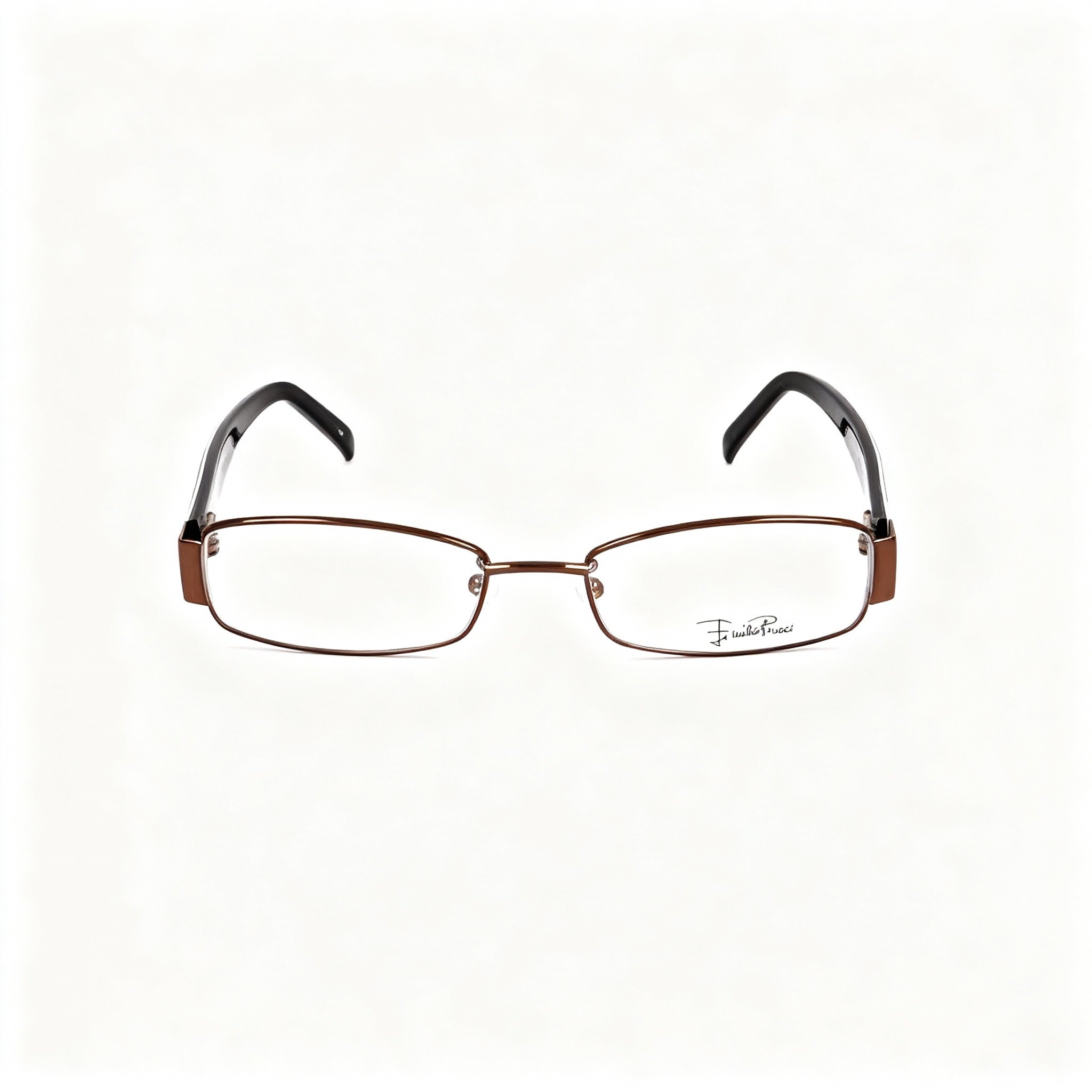 Emilio Pucci 2136-210 Brown Rectangle Eyeglasses for Women, Metal 50mm, Photo 2