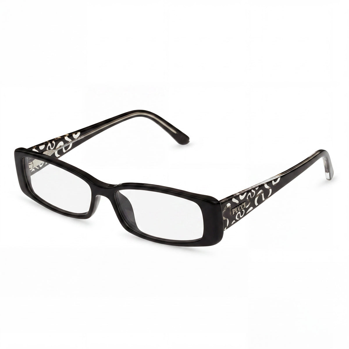 Emilio Pucci Black With Ebony Detailing Rectangle Eyeglasses Unisex, Photo 1