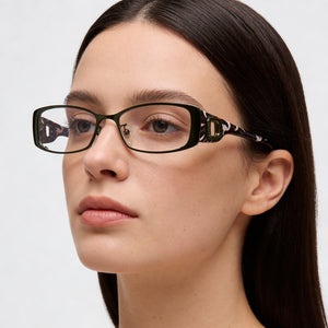 Emilio Pucci EP 2140 Rectangle Eyeglasses for Women — interior view, Clear demo lenses