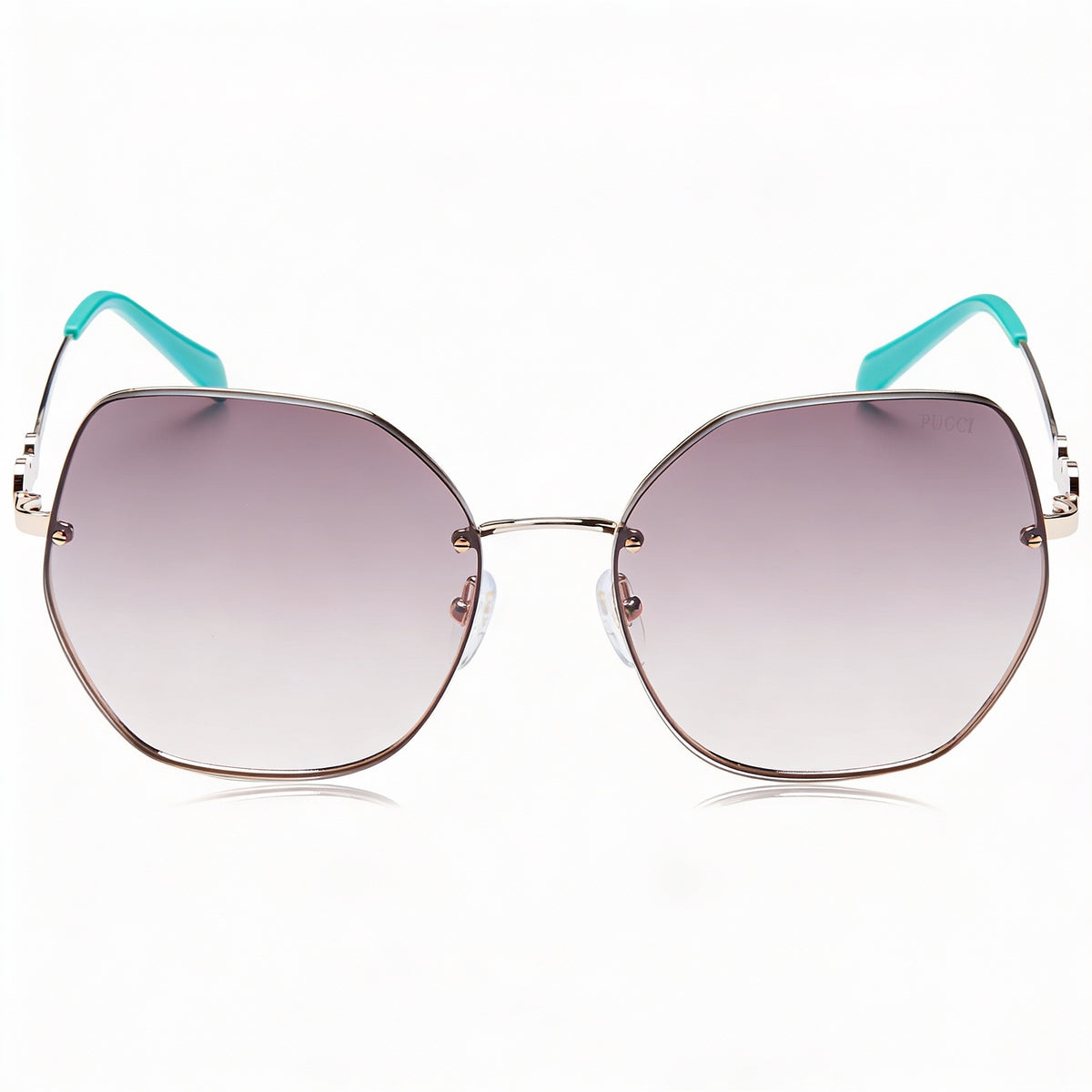 Emilio Pucci EP0177 Gafas de Sol Cuadradas Doradas para Mujer, 60mm, Photo 2
