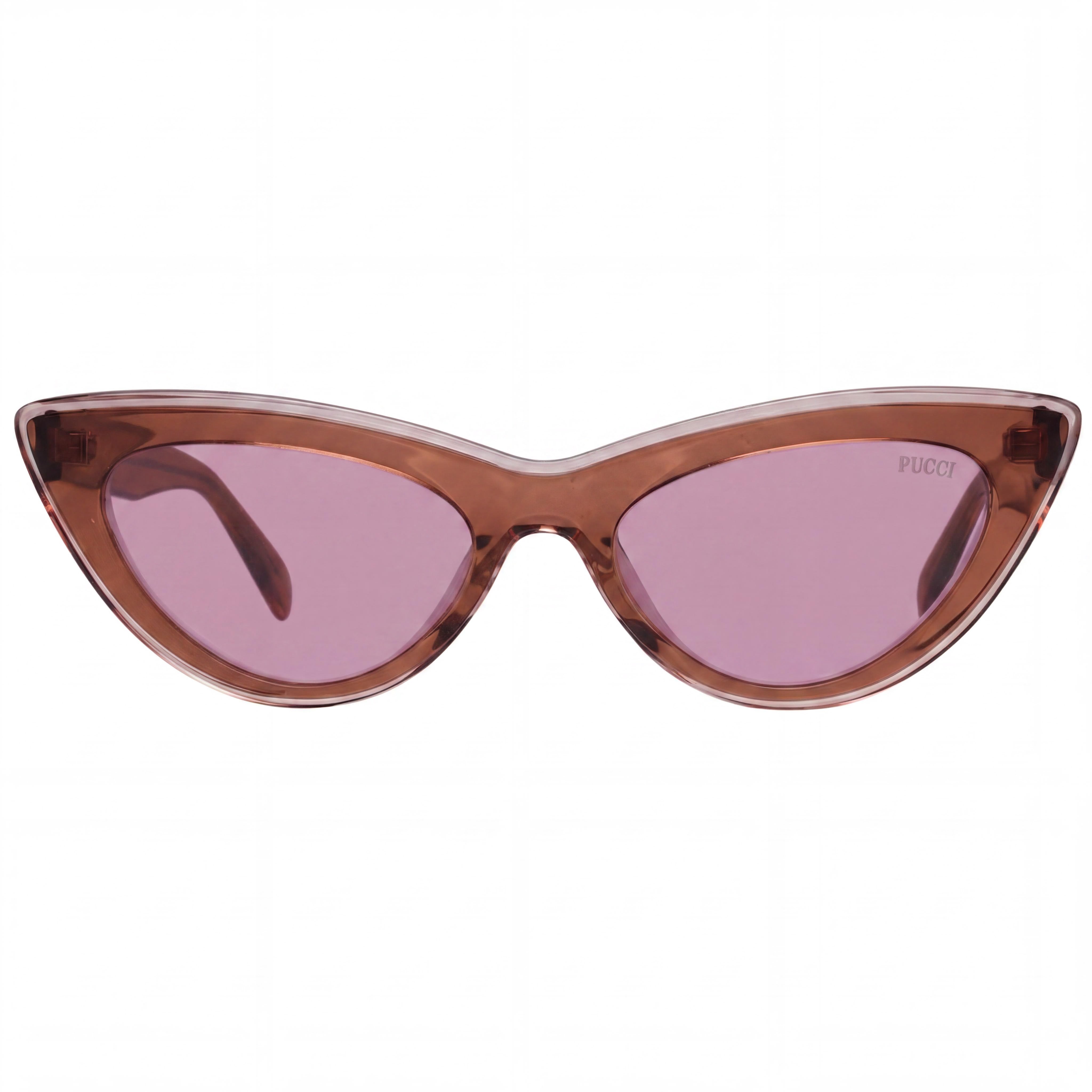 Gafas de sol Emilio Pucci Modern para mujer, montura completa de plástico marrón con lentes de policarbonato burdeos de 53 mm, Photo 2