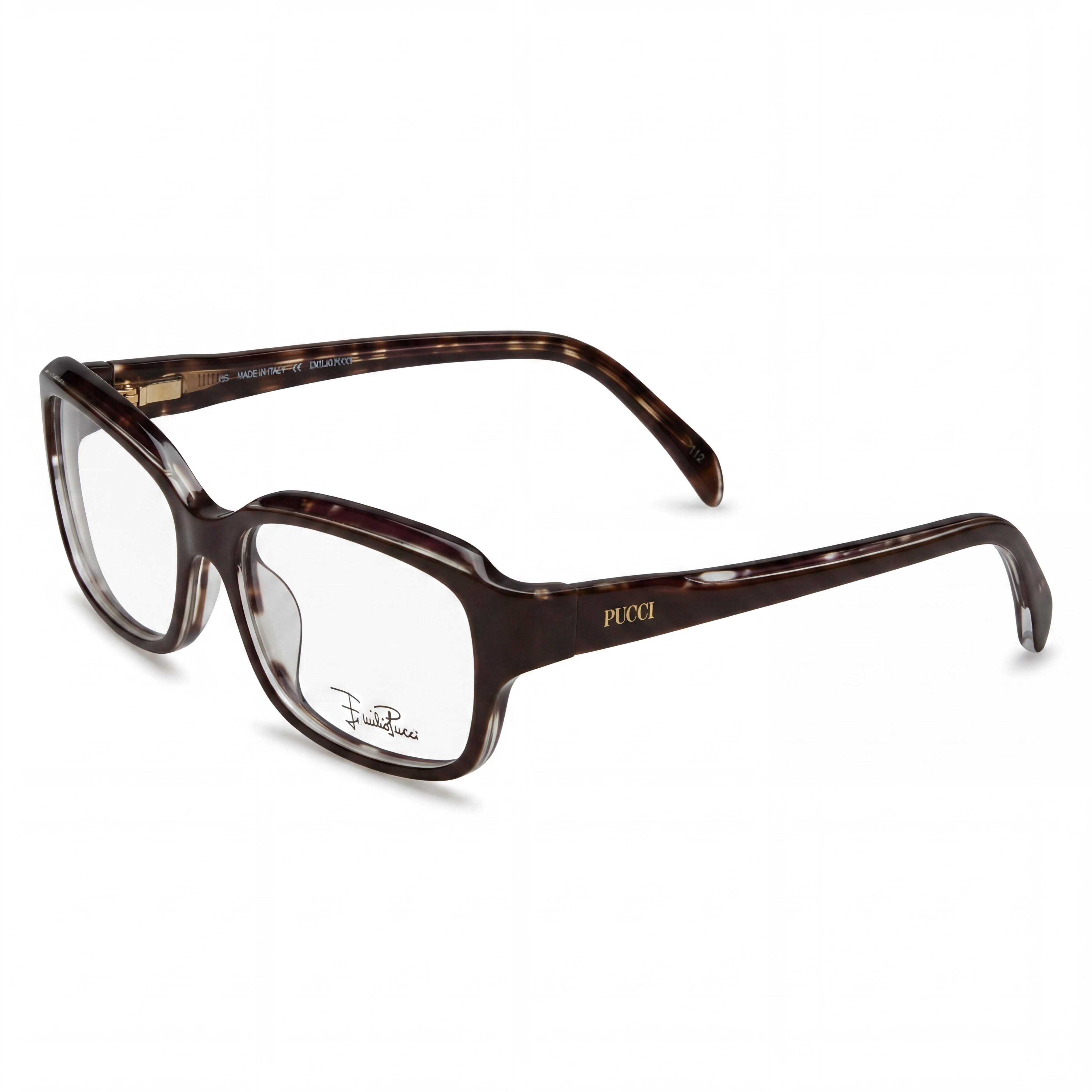 Emilio Pucci EP2669 (52 MM) Coffee Rectangle Eyeglasses Unisex, 52mm, Photo 1