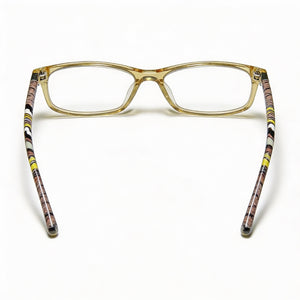Emilio Pucci Rectangle Eyeglasses Unisex — side view, Yellow temples