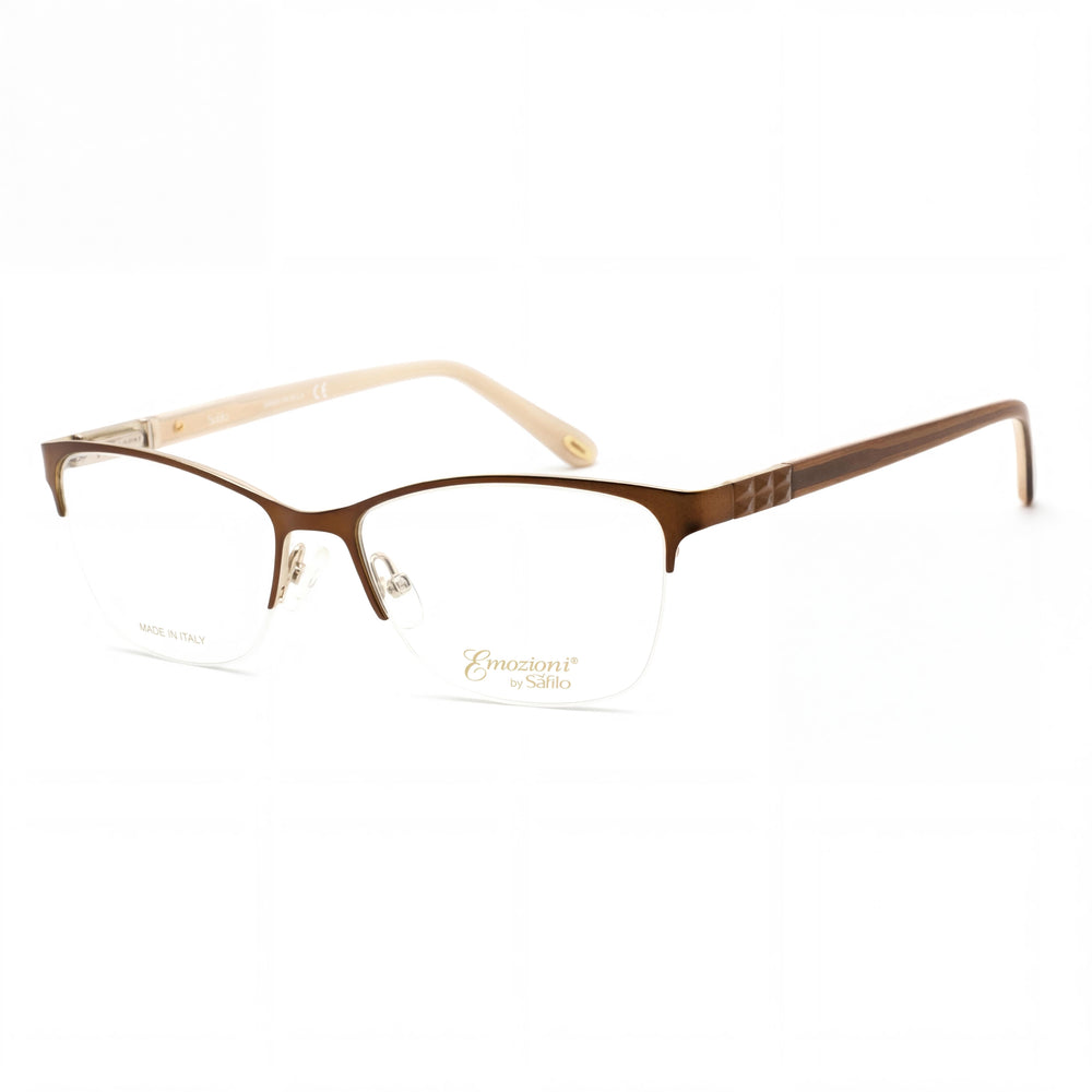 Emozioni 4379 Brown Rectangle Eyeglasses for Women, Metal frame