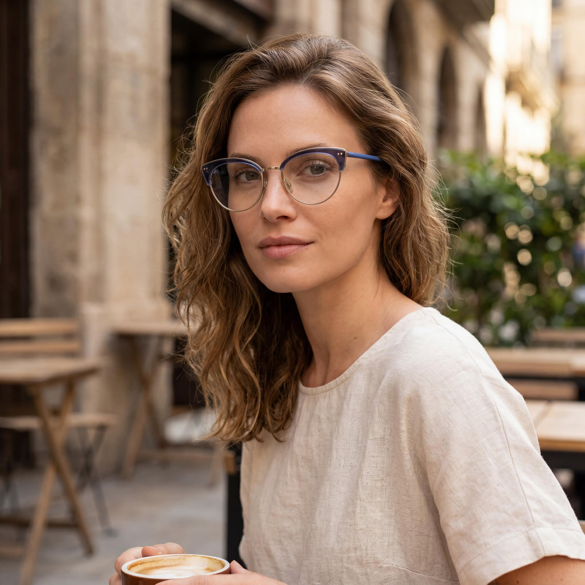 Emozioni Classic Blue Round Eyeglasses Unisex, Photo 5