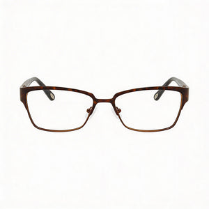 Emozioni Rectangle Eyeglasses Unisex — front view, Metal