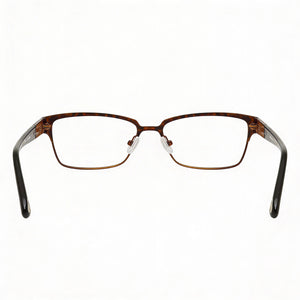 Emozioni Rectangle Eyeglasses Unisex — side view, Havana Metal temples