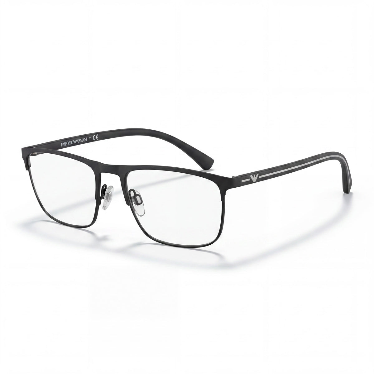 Emporio Armani EA1079 Rubber Black Square Eyeglasses for Women, 55mm, Photo 1