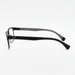 Emporio Armani EA1105 3014 Rectangle Eyeglasses Unisex — side view, Black Plastic temples