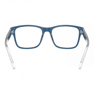Emporio Armani EA3239 Rectangle Eyeglasses Women — side view, Blue Plastic temples