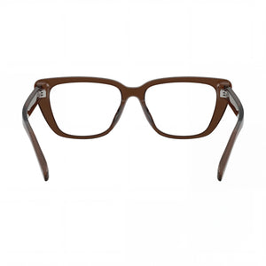 Emporio Armani Ea3256u Cat Eye Eyeglasses Women — side view, Brown Plastic temples
