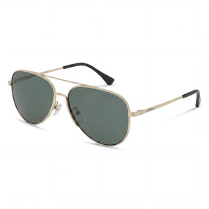 Emporio Armani Sports Gold Aviator Sunglasses for Men, Dark Green lens