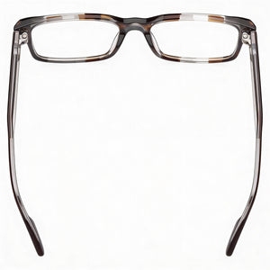 Ermenegildo Zegna EZ5254 Rectangle Eyeglasses Women — side view, Brown Acetate temples