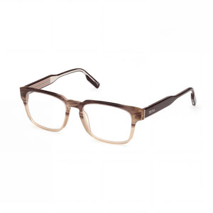 Ermenegildo Zegna EZ5262 Brown Rectangle Eyeglasses for Men, Plastic frame