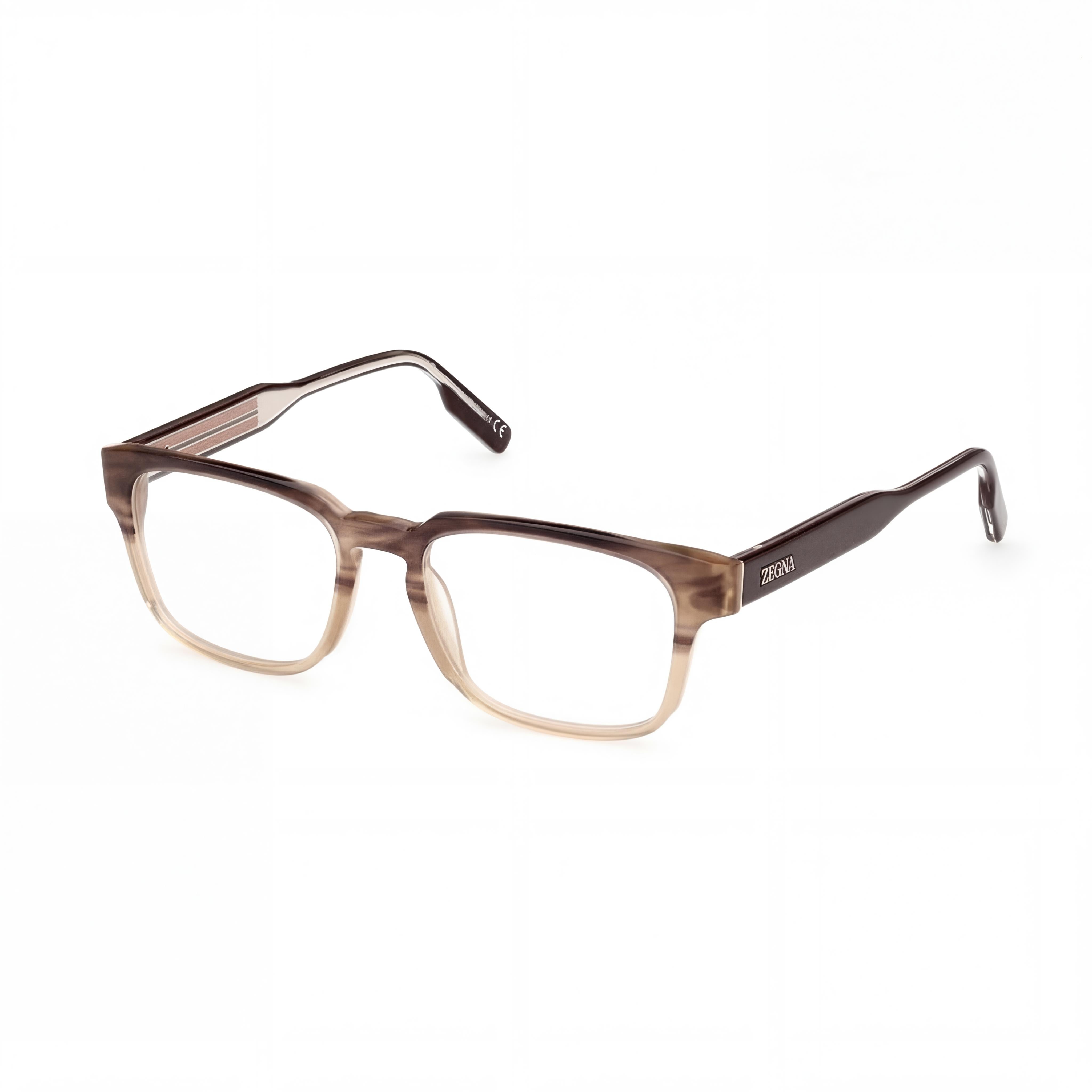 Ermenegildo Zegna EZ5262 Brown Beige Eyeglasses for Men, Photo 1