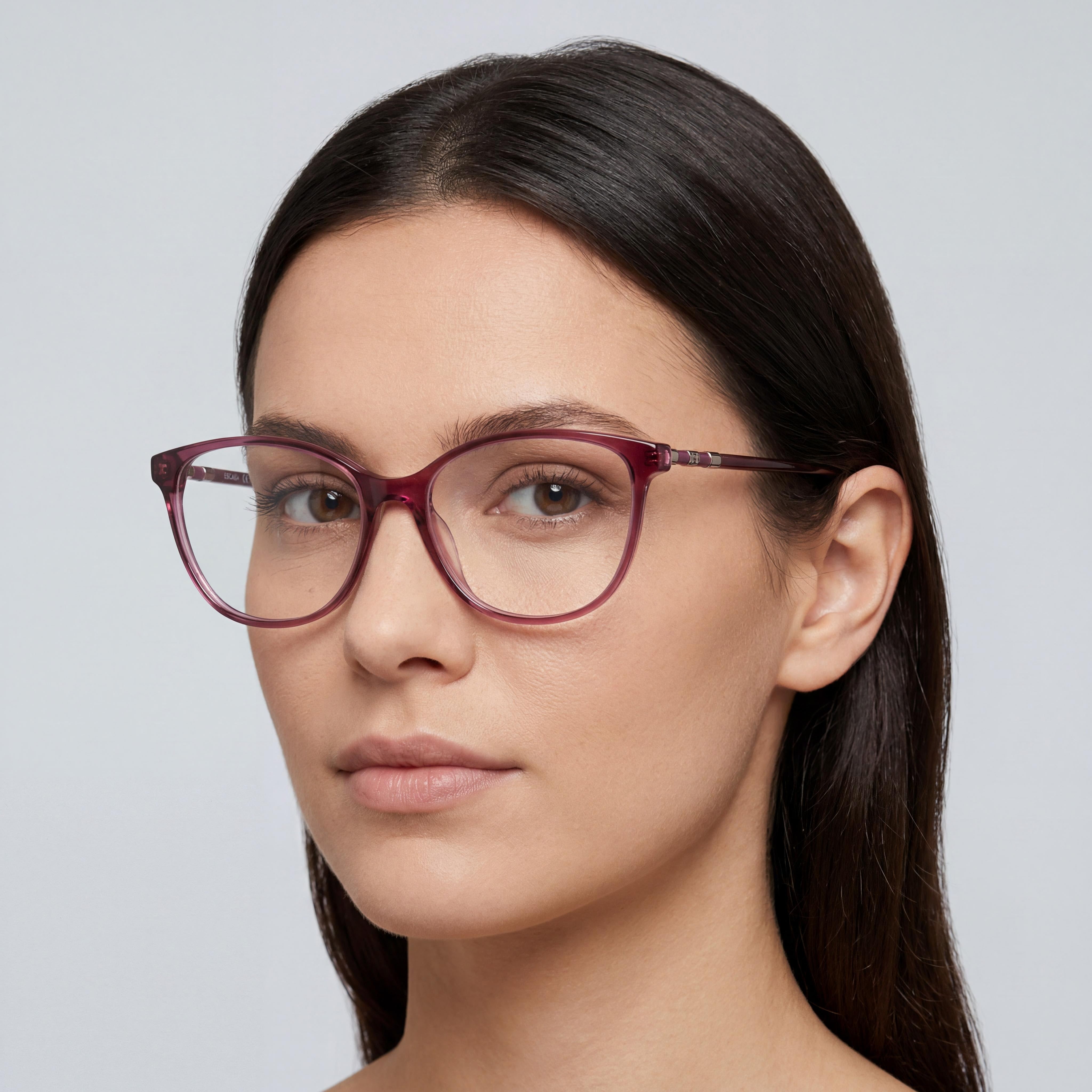 Escada Wine Red Rectangle Eyeglasses for Women, Acetate 53mm, Photo 4