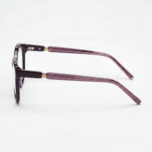 Escada VESD86V Rectangle Eyeglasses Women — side view, Black Acetate temples