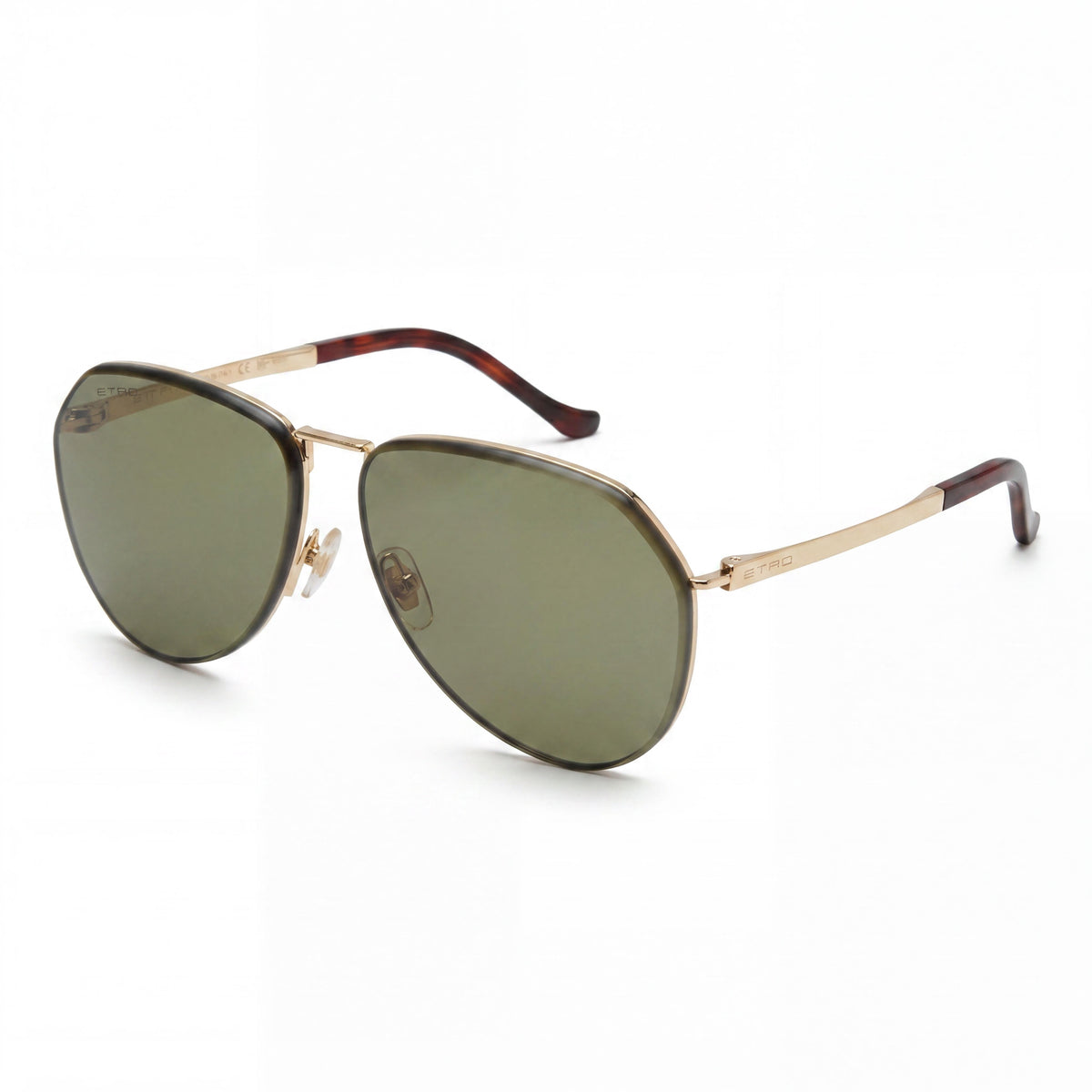 Etro 0033/S Rose Gold/Green Aviator Sunglasses Unisex, 64mm, Photo 1