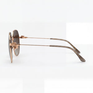 Etro 0061/F/S Oval Sunglasses Women — side view, Non-Polarized Gold Copper lens
