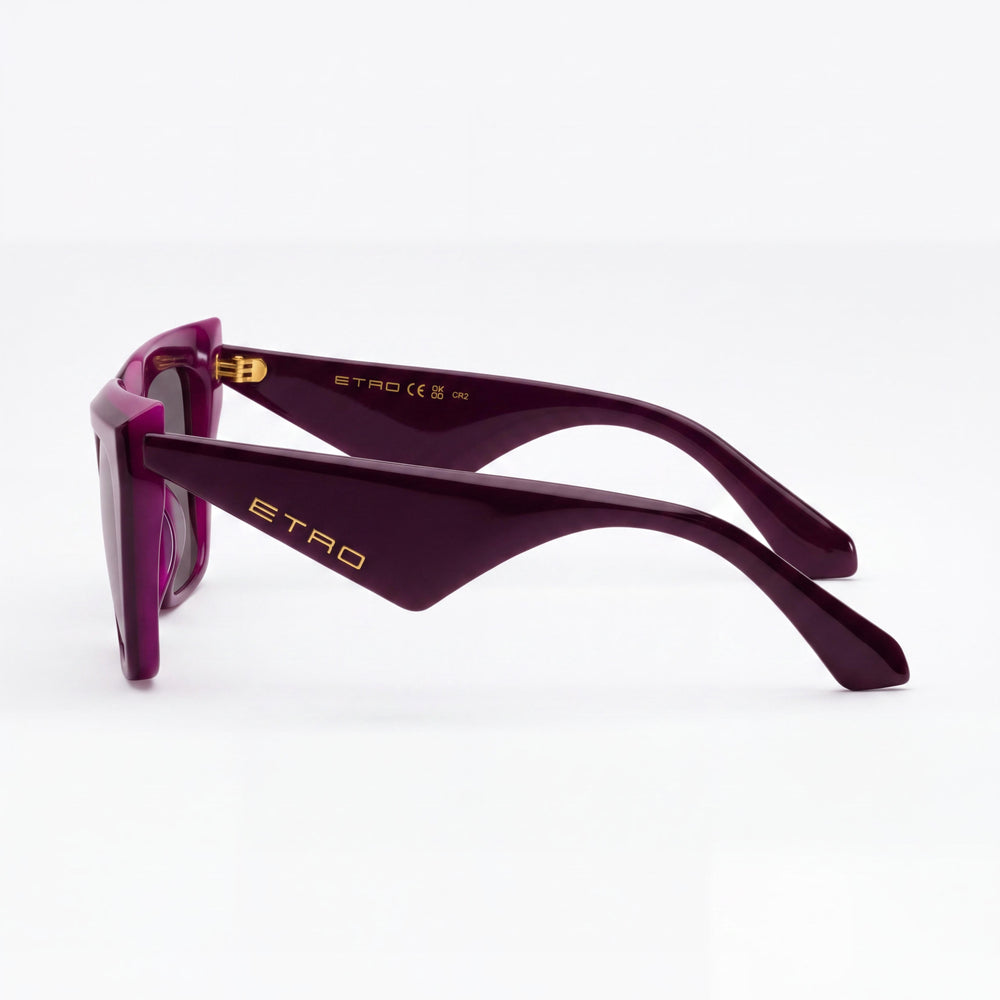 Etro 0096/G/S Cat Eye Sunglasses Women — side view, Not polarised Plum Fuchsia lens
