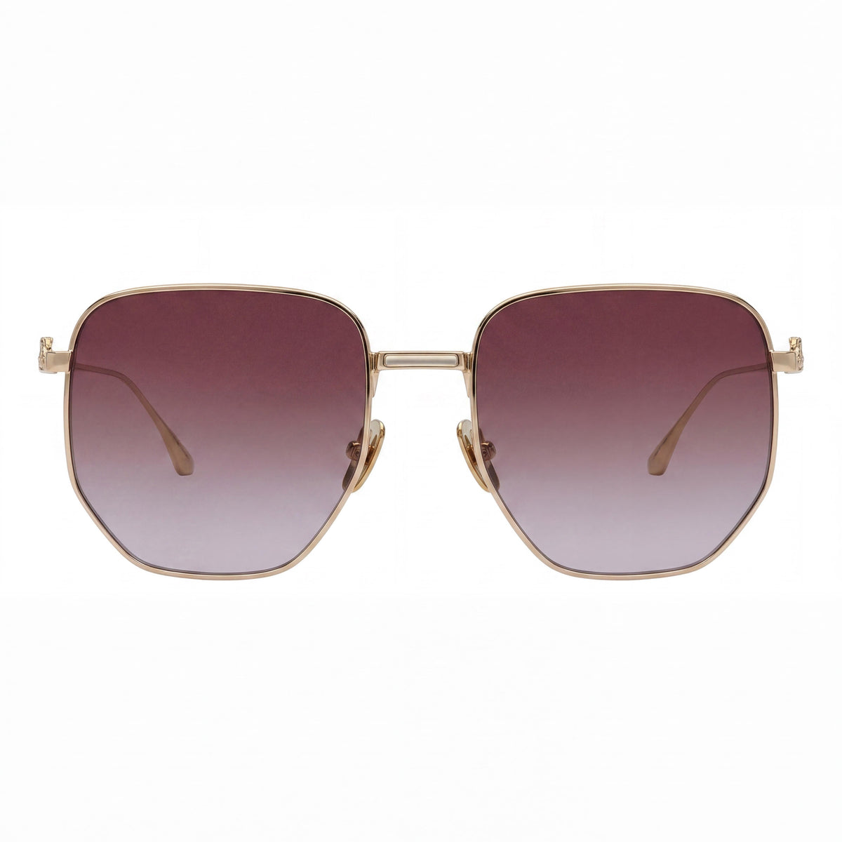 Gafas de sol rectangulares Etro Casual en oro rosa para mujer, 60 mm, Photo 2