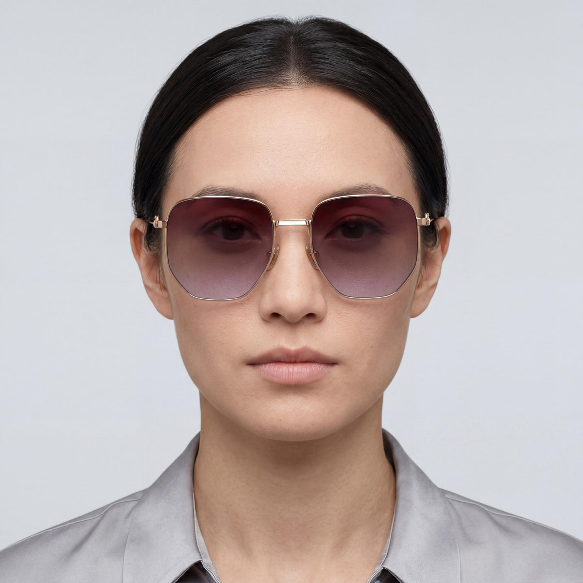 Gafas de sol rectangulares Etro Casual en oro rosa para mujer, 60 mm, Photo 4