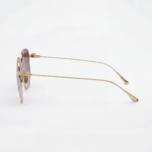 Etro Casual Rectangle Sunglasses Women — side view, Non-Polarized Mauve Sand Double Shaded lens