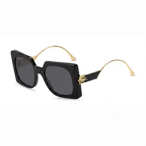 Etro Classic Black/Gray Square Sunglasses for Women, Black lens