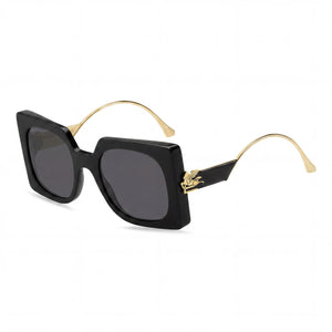 Etro Classic Black Square Sunglasses for Women, Black lens