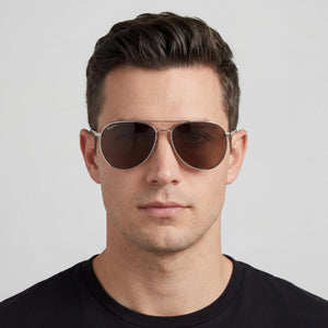 Ferragamo Aviators Aviator Sunglasses Unisex — interior view, Non-Polarized lens detail