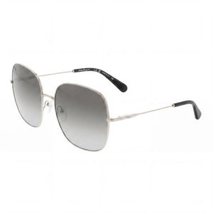 Ferragamo Classic Silver Square Sunglasses for Women, Grey Gradient lens