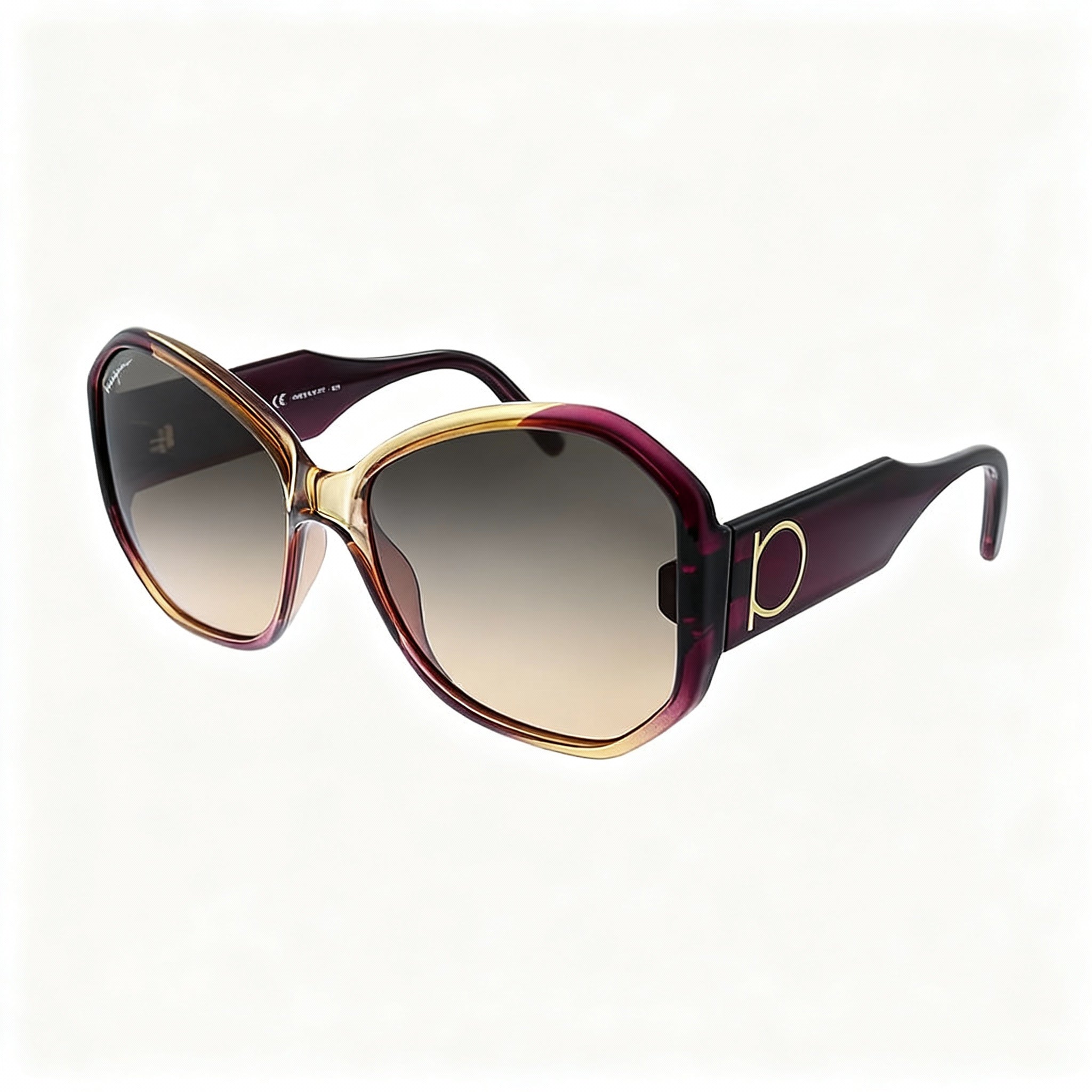 Ferragamo Contemporary Wine Caramel Oval Sunglasses for Women, 61mm, Photo 2