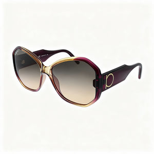Ferragamo Contemporary Oval Sunglasses for Women — front view, Titanium frame