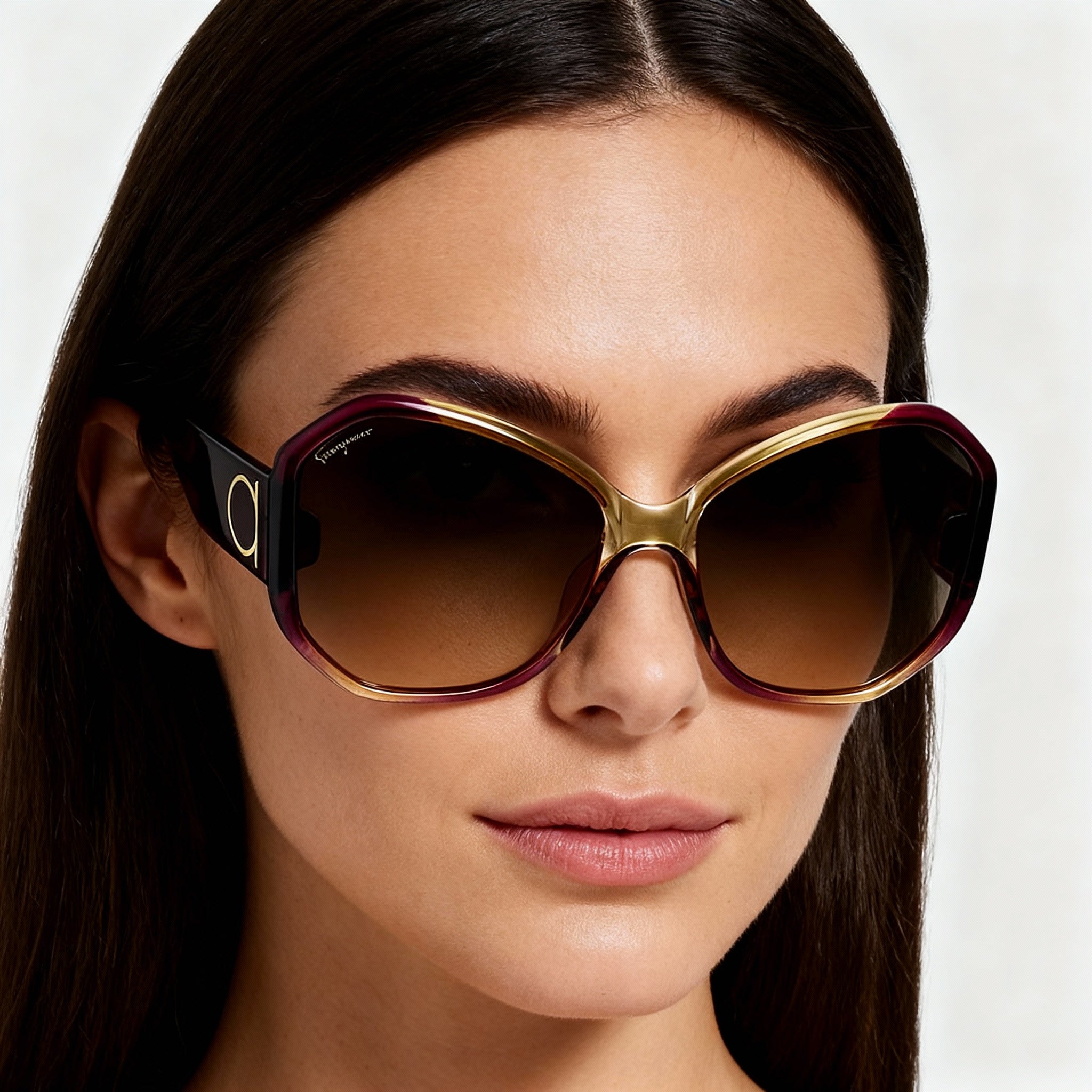 Ferragamo Contemporary Wine Caramel Oval Sunglasses for Women, 61mm, Photo 3
