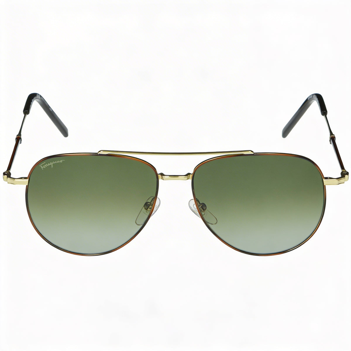 Gafas de sol aviador Ferragamo, carey y dorado, unisex, 58 mm, Photo 2