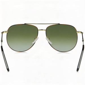 Ferragamo Aviator Sunglasses Unisex — side view, Non-Polarized Green Gradient lens