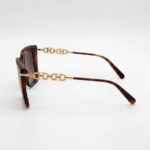 Ferragamo Square Sunglasses for Women — front view, Alloy Steel frame
