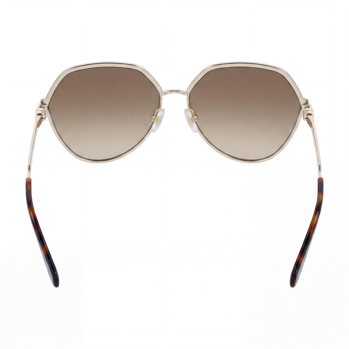 Gafas de sol redondas para hombre Ferragamo Modern SF325S, doradas con lentes degradadas marrones, 62 mm, Photo 4