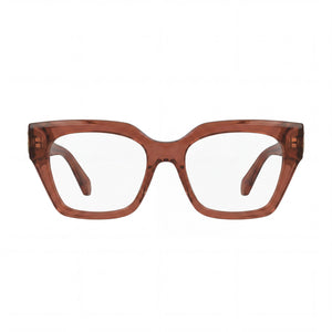 Ferragamo Rectangle Eyeglasses Unisex — front view, Injected Acetate